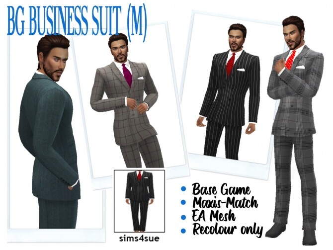 Sims 4 BG BUSINESS SUIT M at Sims4Sue