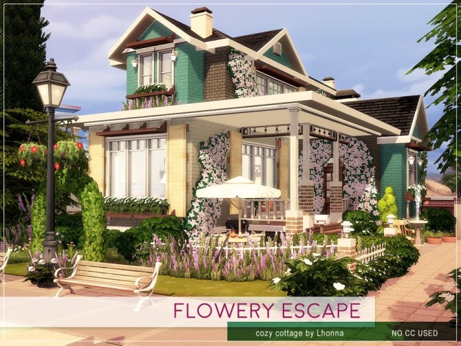 Sims 4 Flowery Escape Home by Lhonna at TSR