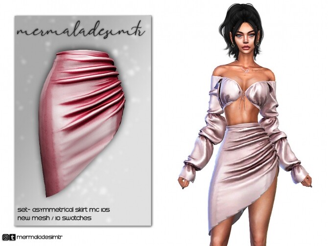 Sims 4 Asymmetrical Skirt MC105by mermaladesimtr at TSR