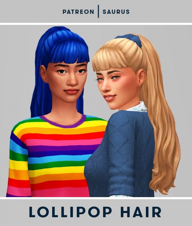 Sims 4 Lollipop Hair V2 at Saurus Sims