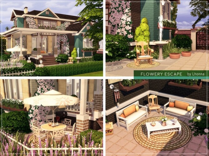 Sims 4 Flowery Escape Home by Lhonna at TSR