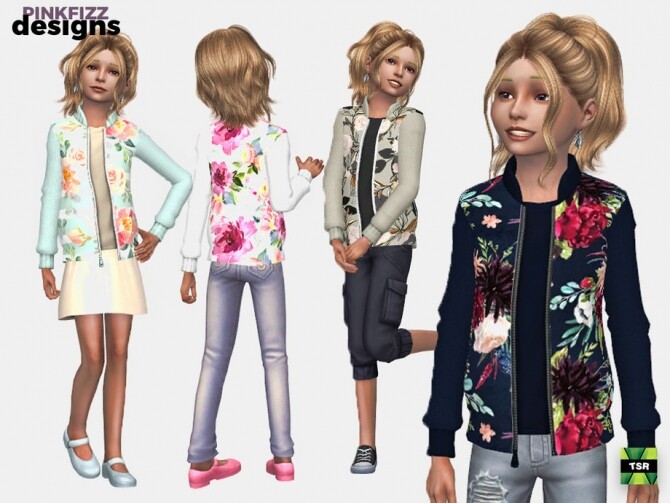 Sims 4 Junior Flora Jacket by Pinkfizzzzz at TSR