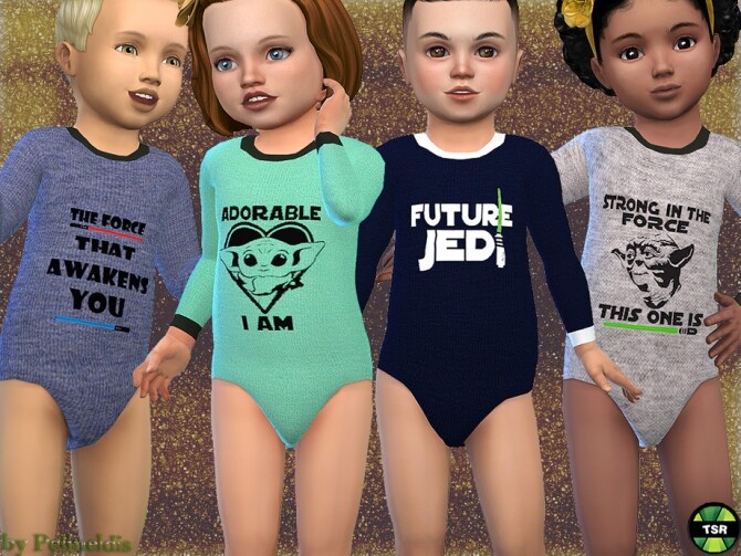 Sims 4 Toddler Star Wars Knitted Bodysuit by Pelineldis at TSR