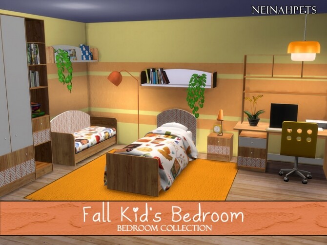 Sims 4 Fall Kids Bedroom by neinahpets at TSR