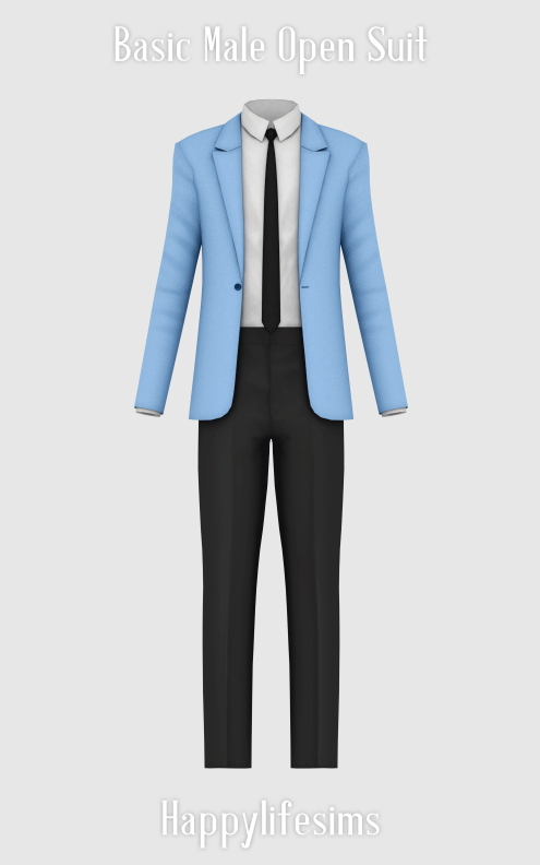 Sims 4 Basic Male Open Suit at Happy Life Sims