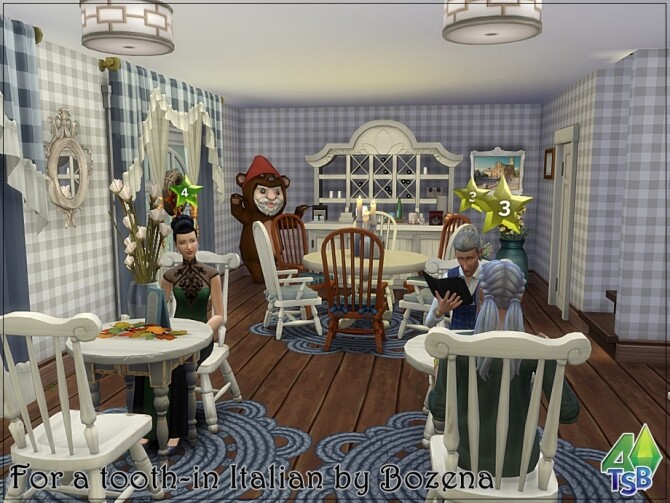 Sims 4 For a tooth in Italian restaurant by bozena at TSR