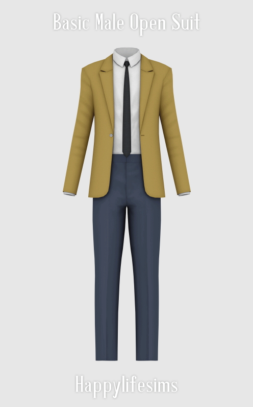 Sims 4 Basic Male Open Suit at Happy Life Sims