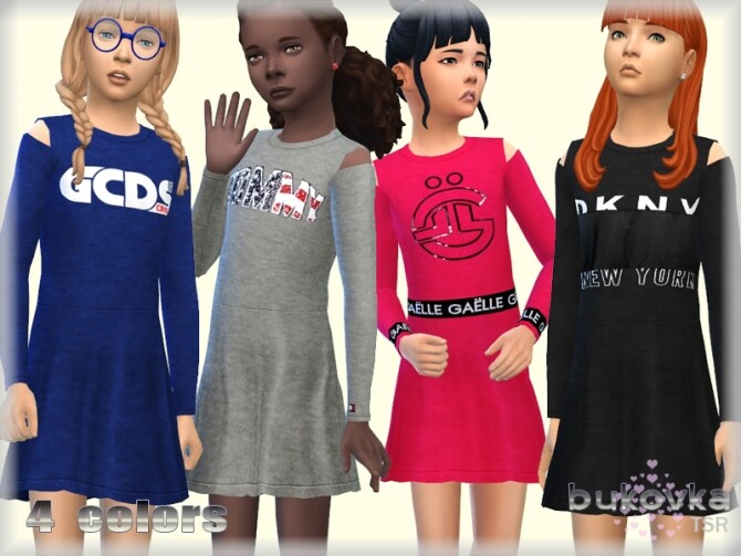 Sims 4 Dress for girls by bukovka at TSR