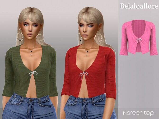 Sims 4 Nisreen knit top by belal1997 at TSR