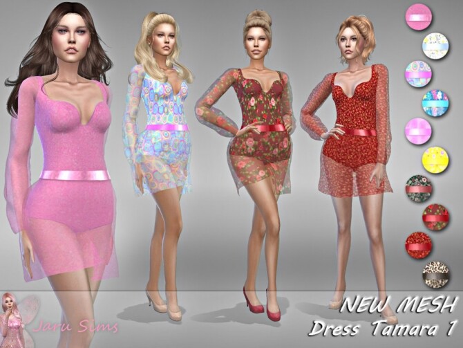 Sims 4 Dress Tamara 1 by Jaru Sims at TSR