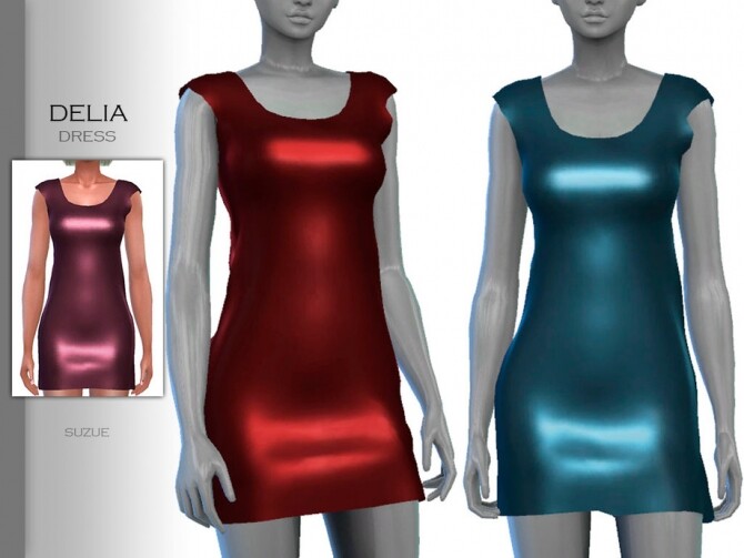 Sims 4 Delia Dress by Suzue at TSR