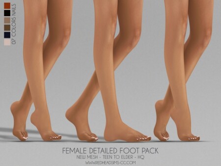 FEMALE DETAILED FOOT PACK at REDHEADSIMS