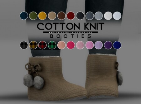 Cotton Knit Booties at Onyx Sims