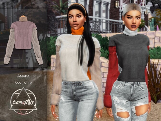 Sims 4 Amara Sweater by Camuflaje at TSR