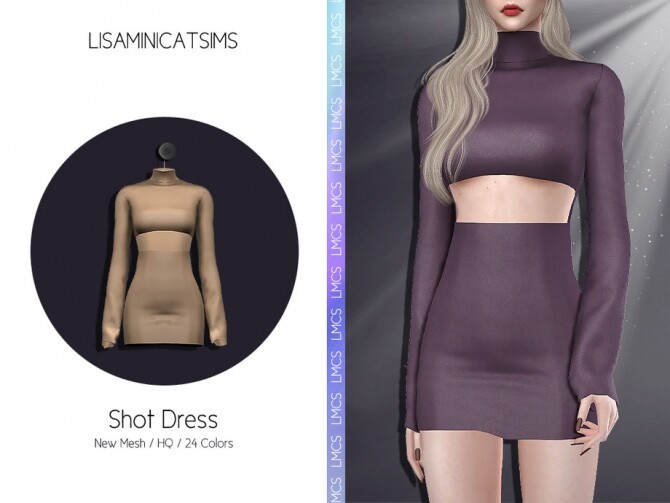 Sims 4 LMCS Shot Dress by Lisaminicatsims at TSR
