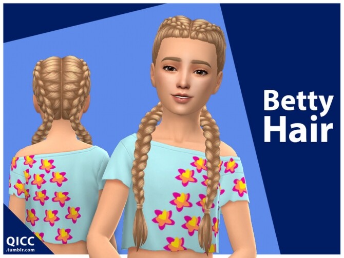 Sims 4 Betty Hair for girls by qicc at TSR