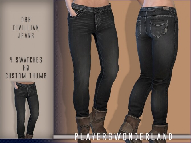 Sims 4 DBH Civilian Jeans by PlayersWonderland at TSR