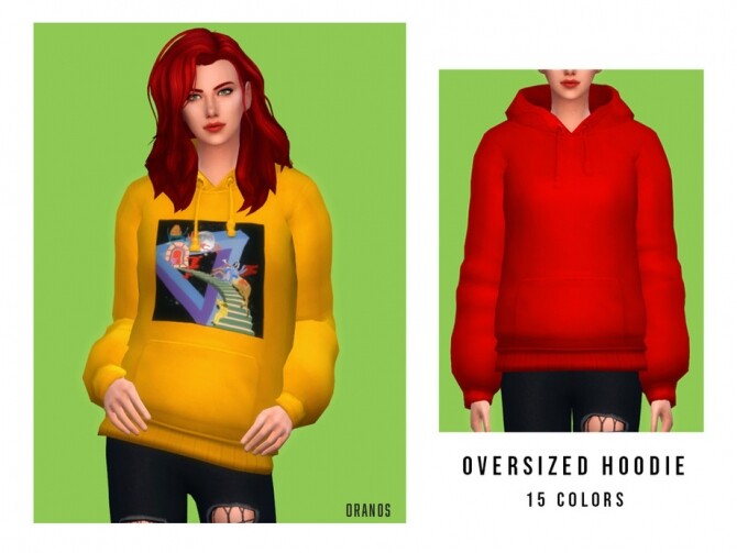 Sims 4 Oversized Hoodie by OranosTR at TSR
