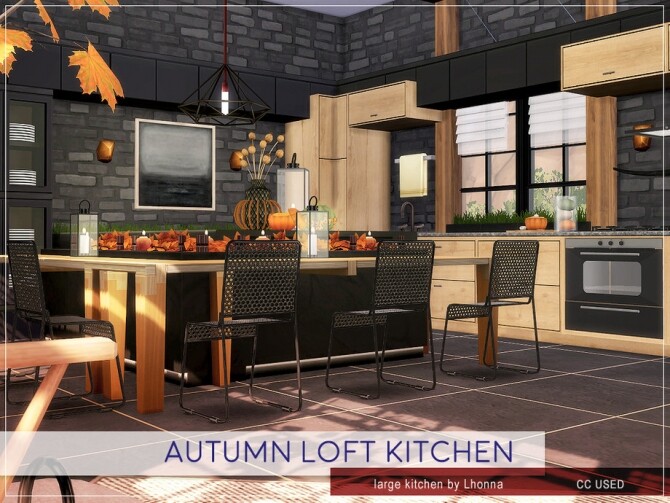 Sims 4 Autumn Loft Kitchen by Lhonna at TSR