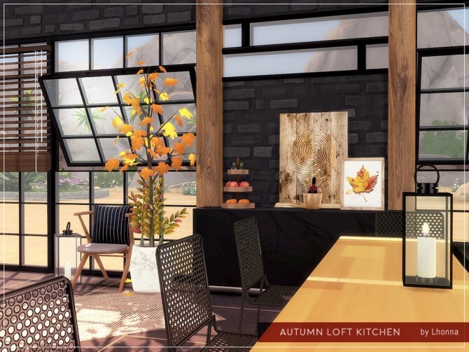 Sims 4 Autumn Loft Kitchen by Lhonna at TSR