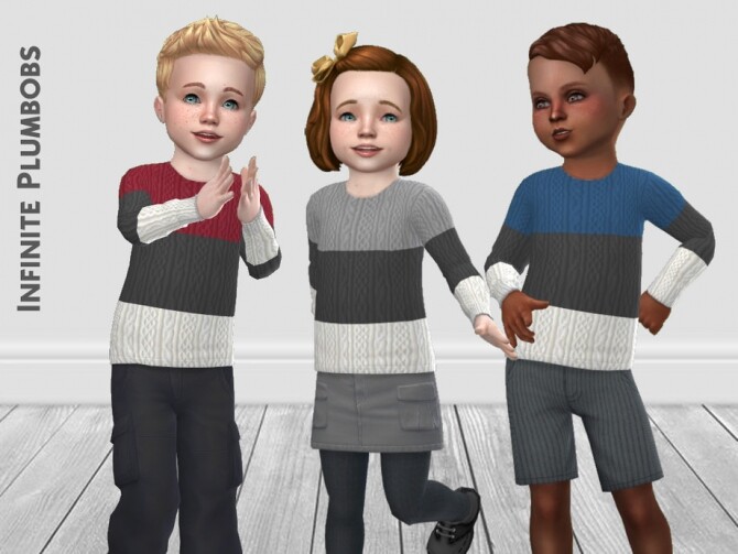 Sims 4 IP Toddler Block Knit Jumper by InfinitePlumbobs at TSR