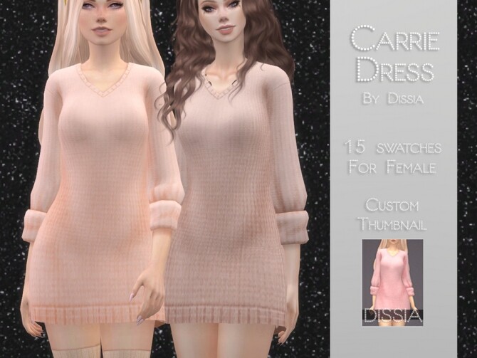 Sims 4 Carrie Dress by Dissia at TSR
