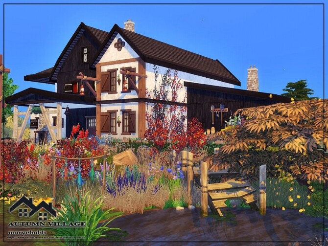 Sims 4 Autumn Village by marychabb at TSR