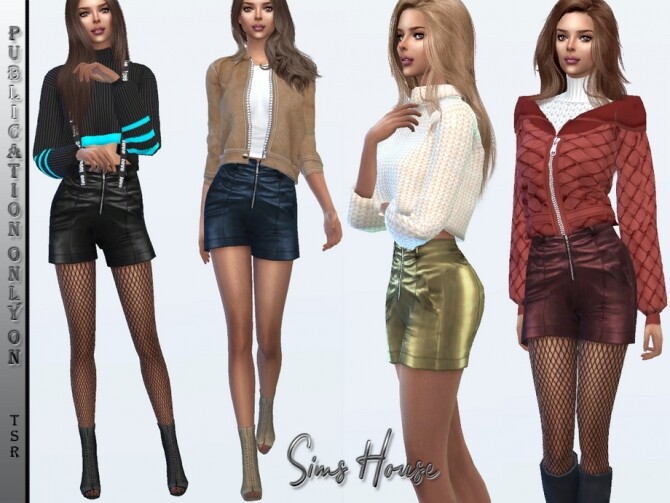 Sims 4 Leather shorts by Sims House at TSR