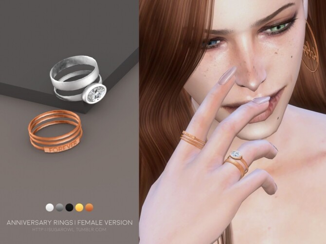 Sims 4 Anniversary rings female version by sugar owl at TSR