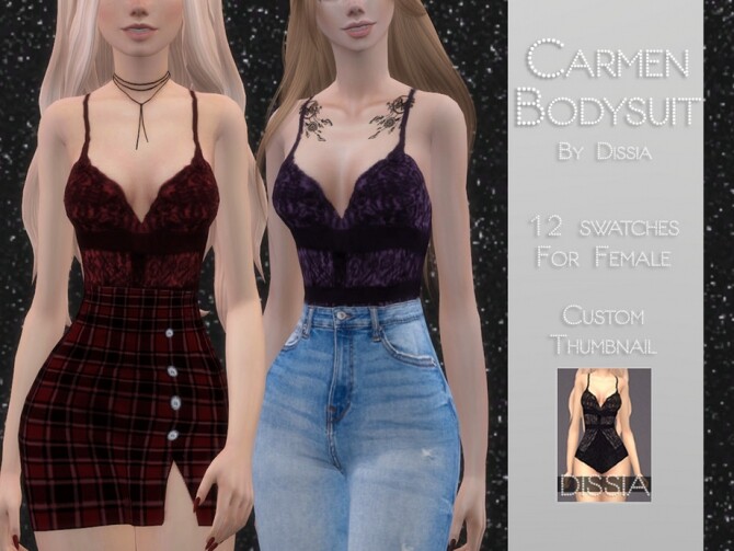Sims 4 Carmen Bodysuit by Dissia at TSR