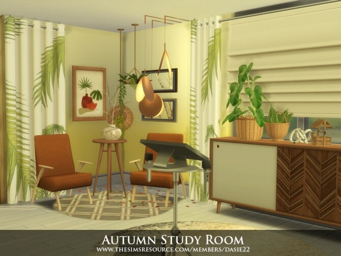 Sims 4 Autumn Study Room Created By  dasie2 at TSR