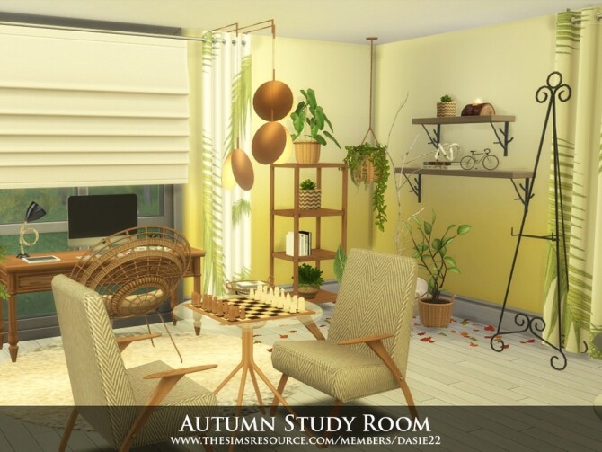 Sims 4 Autumn Study Room Created By  dasie2 at TSR