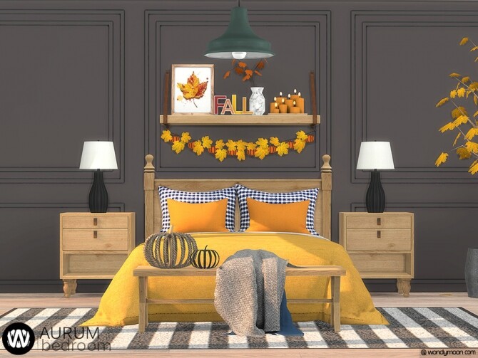 Sims 4 Aurum Bedroom by wondymoon at TSR