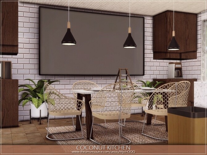 Sims 4 Coconut Kitchen by MychQQQ at TSR