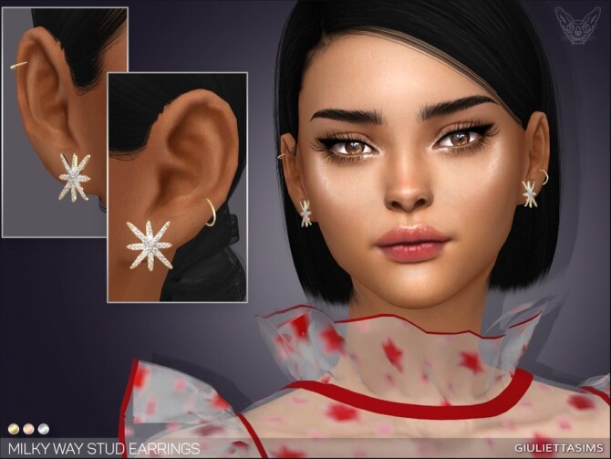 Sims 4 Milky Way Stud Earrings by feyona at TSR