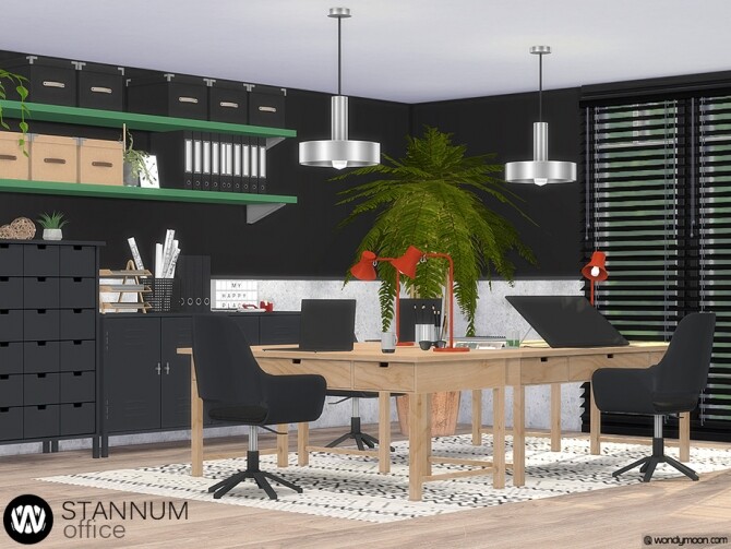 Sims 4 Stannum Office by wondymoon at TSR