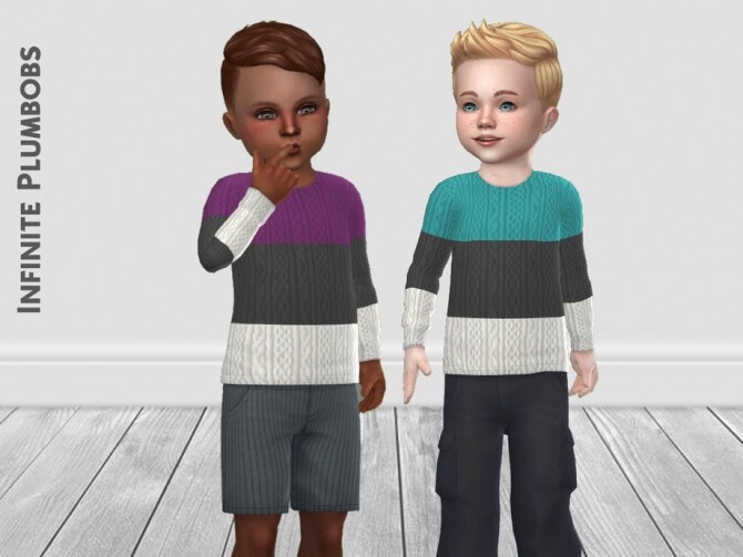 Sims 4 IP Toddler Block Knit Jumper by InfinitePlumbobs at TSR