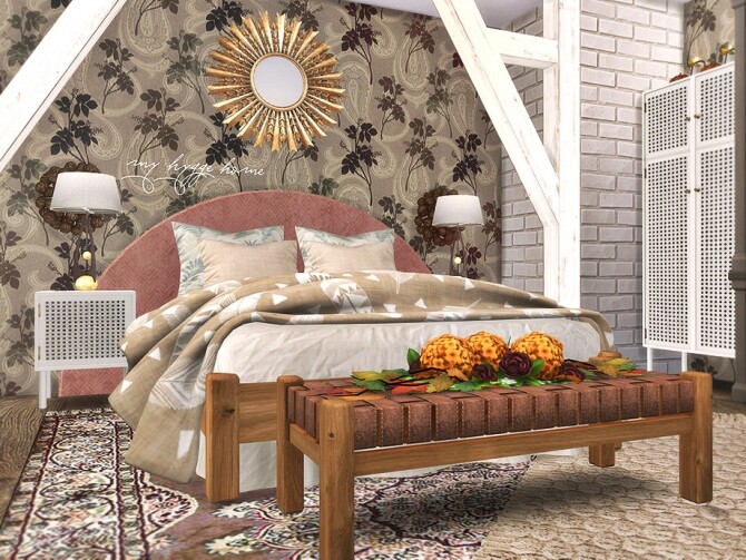 Sims 4 Autumn Grace Bedroom by Rirann at TSR