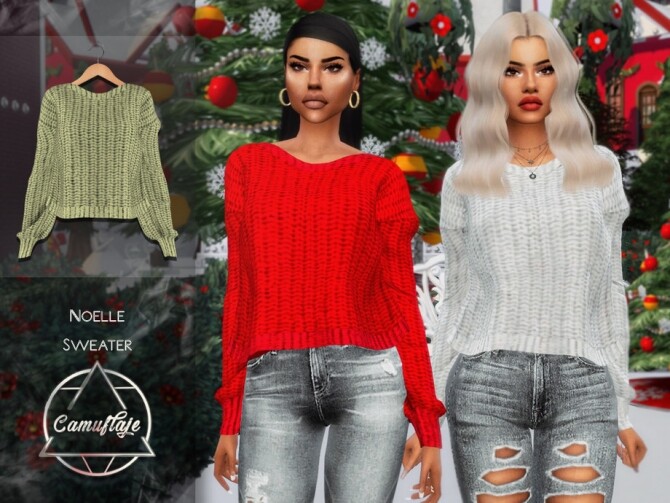 Noelle Sweater by Camuflaje at TSR » Sims 4 Updates