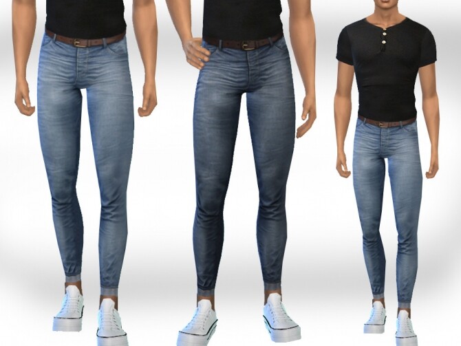 Sims 4 Skinny Fit Jeans with Belt M by Saliwa at TSR