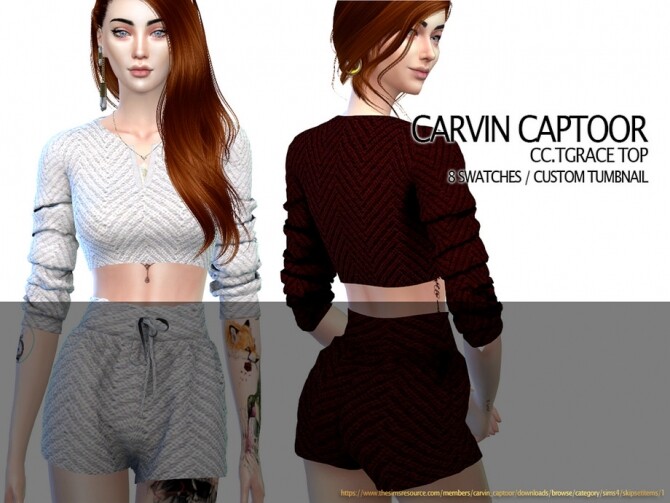 Sims 4 Tgrace Top by carvin captoor at TSR