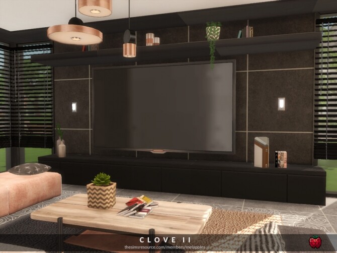 Sims 4 Clove living room by melapples at TSR