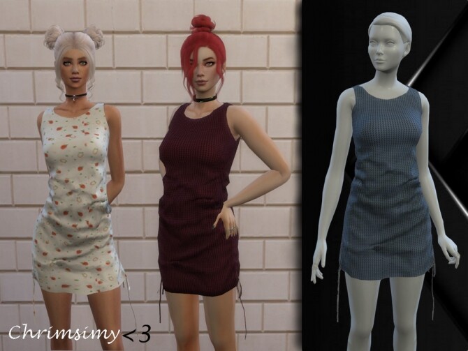 Sims 4 Cinched Dress by chrimsimy at TSR