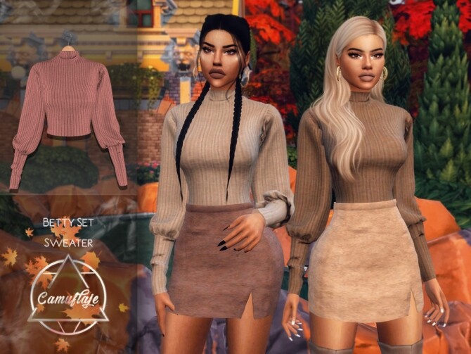 Sims 4 Betty Set Sweater by Camuflaje at TSR