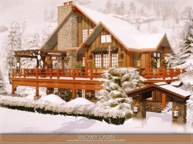 Sims 4 Snowy Cabin by MychQQQ at TSR