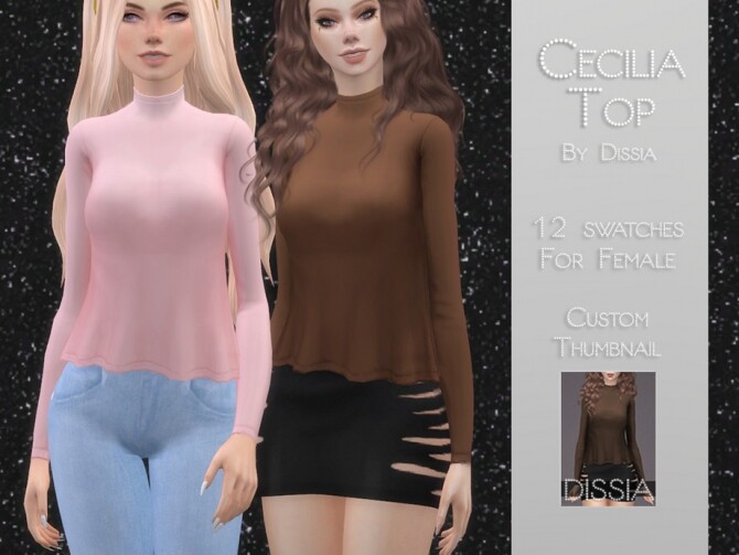 Sims 4 Cecilia Top by Dissia at TSR