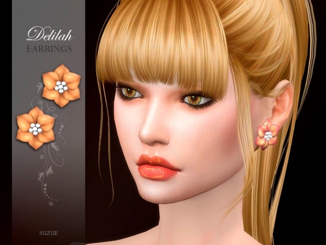 Sims 4 Delilah Earrings by Suzue at TSR