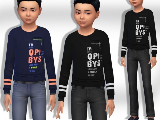 Sims 4 Kids Boys Sweatshirts by Saliwa at TSR