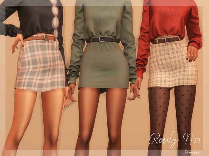 Sims 4 Skirt Fall Collection BT364 by laupipi at TSR