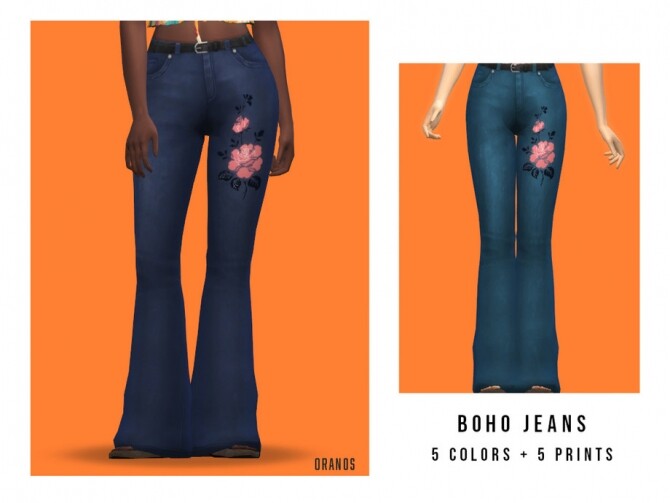 Sims 4 Boho Jeans by OranosTR at TSR